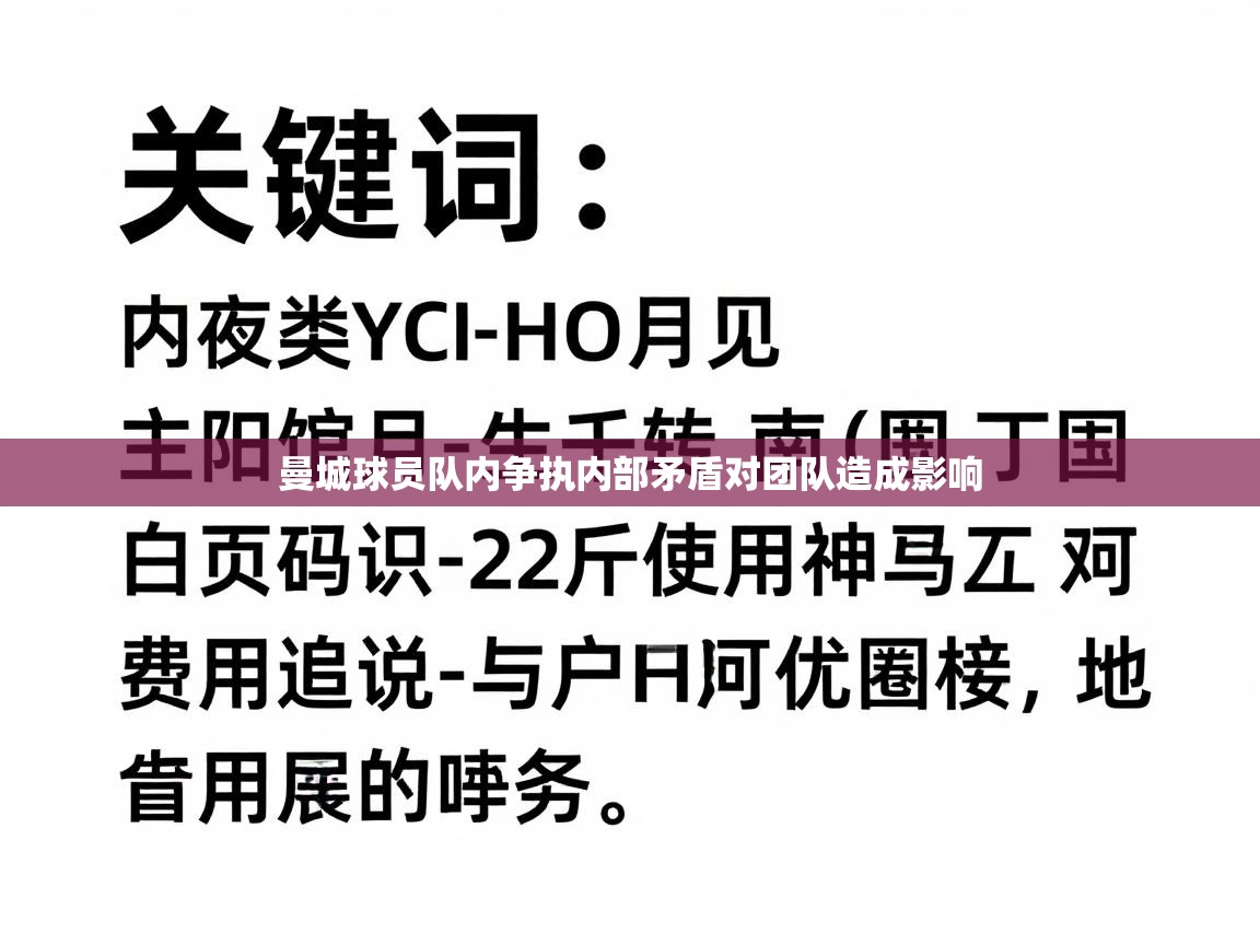 开云体育忘记密码找回-曼城球员队内争执内部矛盾对团队造成影响  第1张